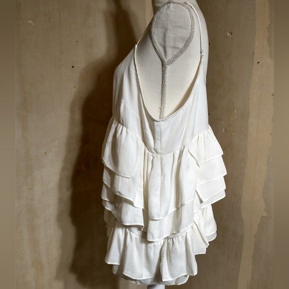Off White Multi-Layered Ruffled Tank - Picture 6 of 9